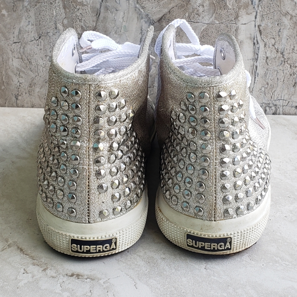 Superga Silver Glitter Stud High-Top Sneaker
EU 41 - Picture 16 of 16